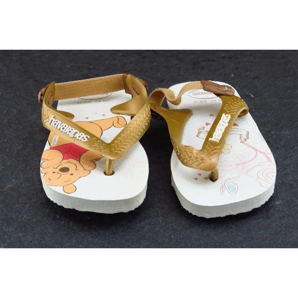 Havaianas Toddler Girls 6 Medium Gold Flip Flop Synthetic - Picture 2 of 5